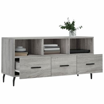 Tv-meubel 102x36x50 cm bewerkt hout grijs sonoma eikenkleurig 4