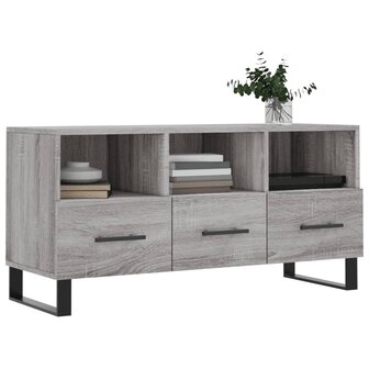 Tv-meubel 102x36x50 cm bewerkt hout grijs sonoma eikenkleurig 3