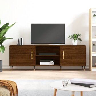 Tv-meubel 150x30x50 cm bewerkt hout bruin eikenkleur 1