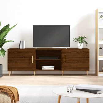 Tv-meubel 150x30x50 cm bewerkt hout bruin eikenkleur 1