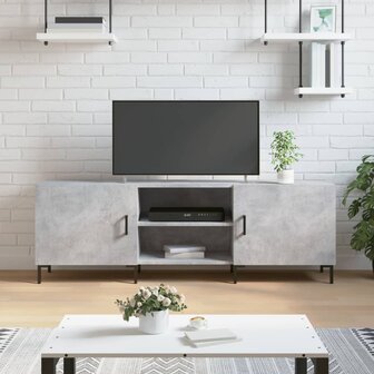 Tv-meubel 150x30x50 cm bewerkt hout betongrijs 1