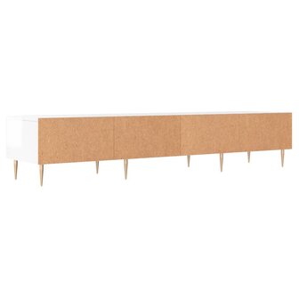 Tv-meubel 150x36x30 cm bewerkt hout hoogglans wit 8