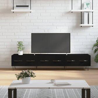 Tv-meubel 150x36x30 cm bewerkt hout zwart 1