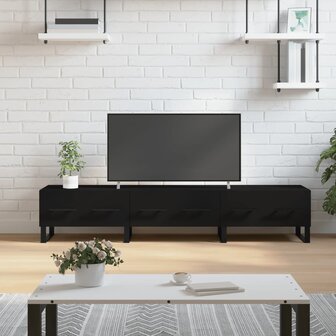 Tv-meubel 150x36x30 cm bewerkt hout zwart 1