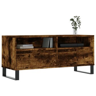 Tv-meubel 100x34,5x44,5 cm bewerkt hout gerookt eikenkleurig 3