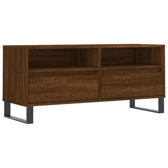 Tv-meubel 100x34,5x44,5 cm bewerkt hout bruin eikenkleur 2