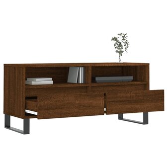 Tv-meubel 100x34,5x44,5 cm bewerkt hout bruin eikenkleur 4