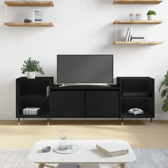 Tv-meubel 160x35x55 cm bewerkt hout zwart 1