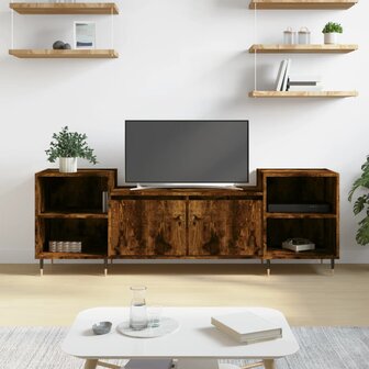 Tv-meubel 160x35x55 cm bewerkt hout gerookt eikenkleurig 1