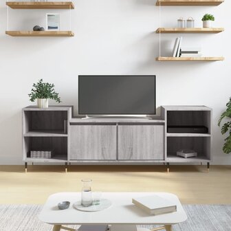 Tv-meubel 160x35x55 cm bewerkt hout grijs sonoma eikenkleurig 1