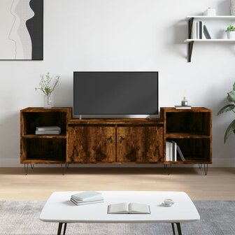 Tv-meubel 160x35x55 cm bewerkt hout gerookt eikenkleurig 1