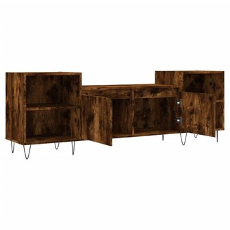 Tv-meubel 160x35x55 cm bewerkt hout gerookt eikenkleurig 6