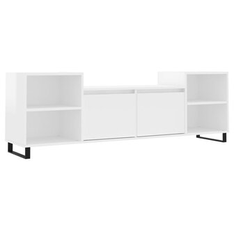 Tv-meubel 160x35x55 cm bewerkt hout hoogglans wit 2