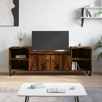 Tv-meubel 160x35x55 cm bewerkt hout gerookt eikenkleurig 1