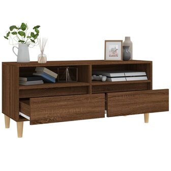 Tv-meubel 100x34,5x44,5 cm bewerkt hout bruin eikenkleur 5