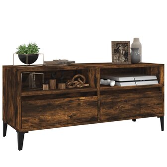 Tv-meubel 100x34,5x44,5 cm bewerkt hout gerookt eikenkleurig 4