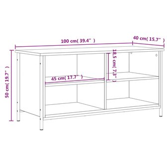 Tv-meubel 100x40x50 cm bewerkt hout zwart 9