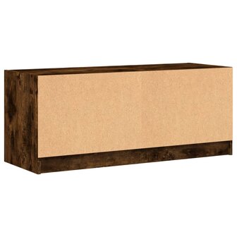 Tv-meubel met glazen deuren 102x37x42 cm gerookt eikenkleurig 8