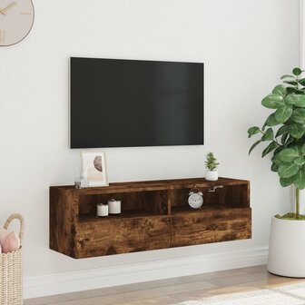 Tv-wandmeubel 100x30x30 cm bewerkt hout gerookt eikenkleurig 3