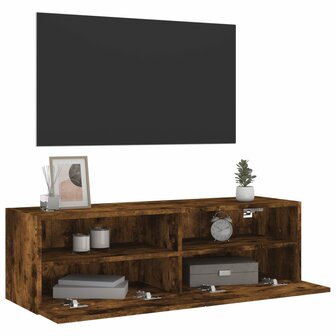 Tv-wandmeubel 100x30x30 cm bewerkt hout gerookt eikenkleurig 5