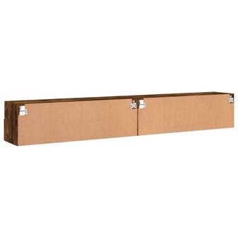 Tv-wandmeubels 2 st 100x30x30 cm bewerkt hout gerookt eiken 9