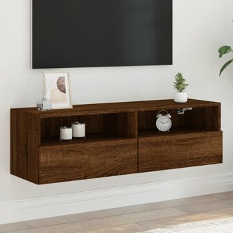 Tv-wandmeubel 100x30x30 cm bewerkt hout bruin eikenkleur 1