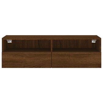 Tv-wandmeubel 100x30x30 cm bewerkt hout bruin eikenkleur 7