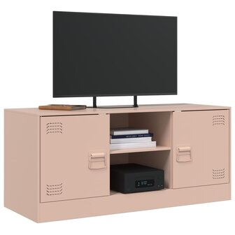 Tv-meubel 99x39x44 cm staal roze 4