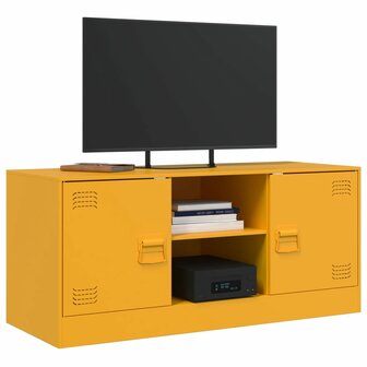 Tv-meubel 99x39x44 cm staal mosterdgeel 4