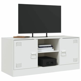 Tv-meubel 99x39x44 cm staal wit 4