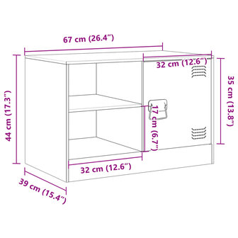 Tv-meubel 67x39x44 cm staal zwart 12