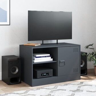 Tv-meubel 67x39x44 cm staal antracietkleurig 3