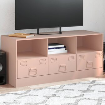 Tv-meubel 99x39x44 cm staal roze 1