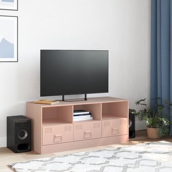 Tv-meubel 99x39x44 cm staal roze 3