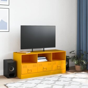 Tv-meubel 99x39x44 cm staal mosterdgeel 3