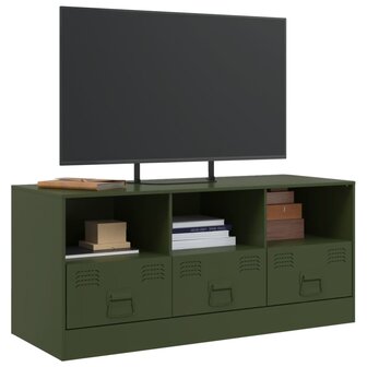 Tv-meubel 99x39x44 cm staal olijfgroen 4