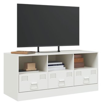 Tv-meubel 99x39x44 cm staal wit 4