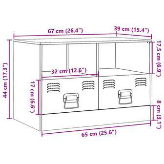 Tv-meubel 67x39x44 cm staal zwart 12