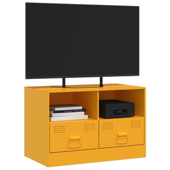 Tv-meubel 67x39x44 cm staal mosterdgeel 4