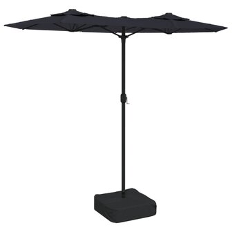 Parasol dubbel met LED&amp;apos;s 316x240 cm zwart 2