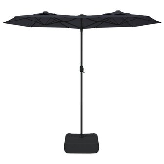 Parasol dubbel met LED&amp;apos;s 316x240 cm zwart 4