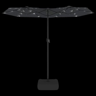 Parasol dubbel met LED&amp;apos;s 316x240 cm zwart 6