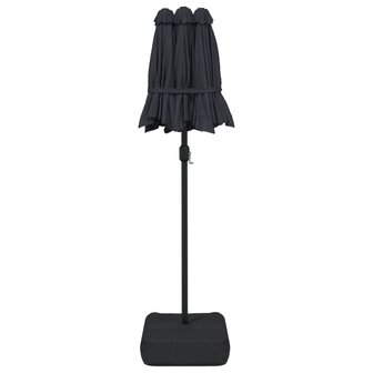 Parasol dubbel met LED&amp;apos;s 316x240 cm zwart 7