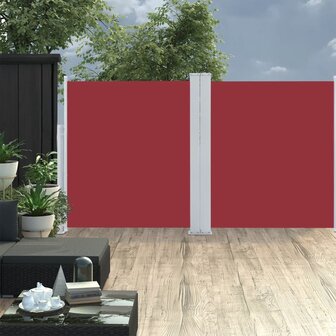 Windscherm uittrekbaar 160x600 cm rood 1