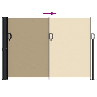 Windscherm uittrekbaar 140x600 cm beige 5