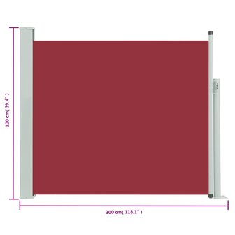 Tuinscherm uittrekbaar 100x300 cm rood 8