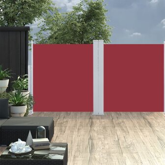 Windscherm uittrekbaar 120x600 cm rood 1