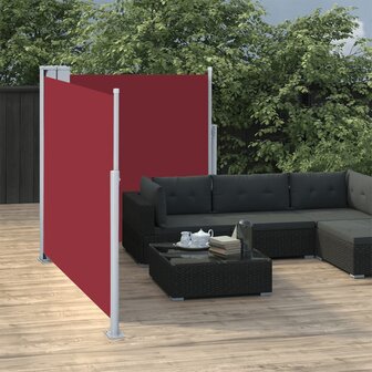 Windscherm uittrekbaar 120x600 cm rood 3