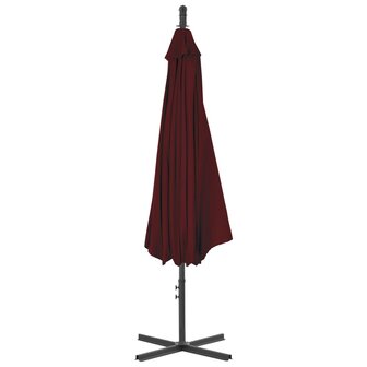 Zweefparasol met stalen paal 300 cm bordeauxrood 3