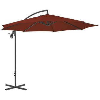 Zweefparasol met stalen paal 300 cm terracottakleurig 1